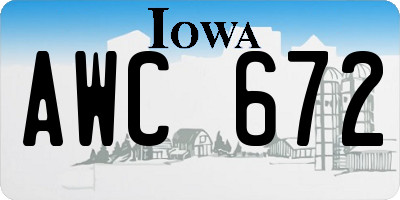 IA license plate AWC672