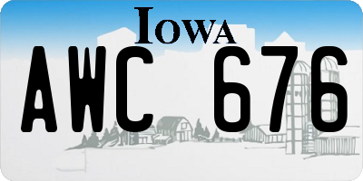 IA license plate AWC676