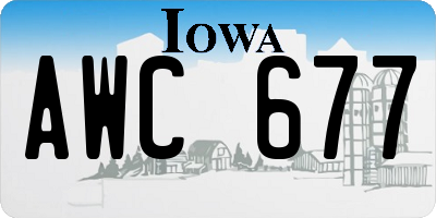 IA license plate AWC677