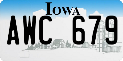 IA license plate AWC679