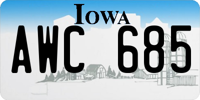 IA license plate AWC685