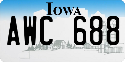 IA license plate AWC688