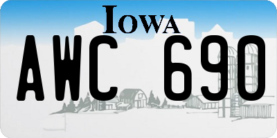 IA license plate AWC690