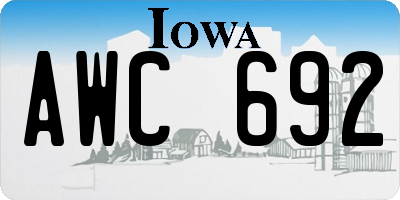 IA license plate AWC692