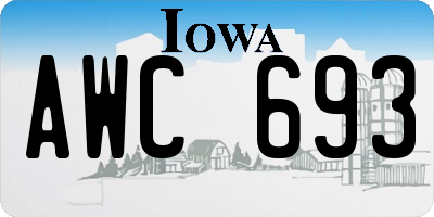 IA license plate AWC693