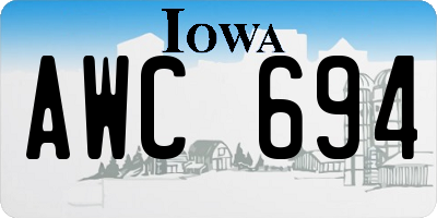IA license plate AWC694