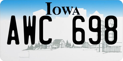 IA license plate AWC698