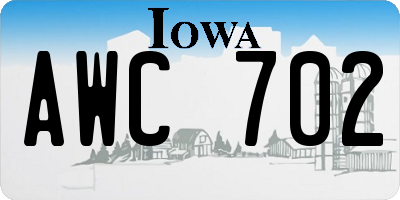 IA license plate AWC702