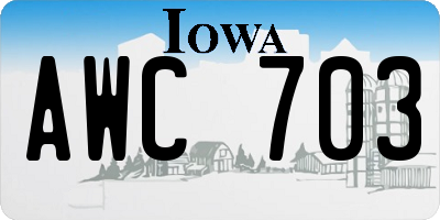 IA license plate AWC703