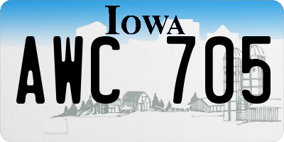 IA license plate AWC705