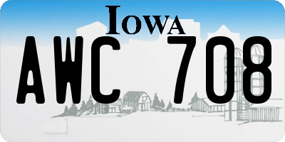 IA license plate AWC708