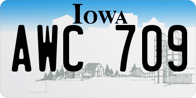IA license plate AWC709