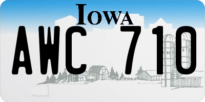 IA license plate AWC710