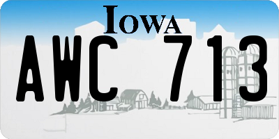 IA license plate AWC713