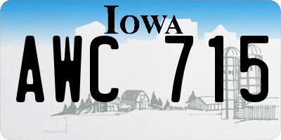 IA license plate AWC715
