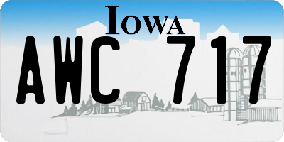 IA license plate AWC717