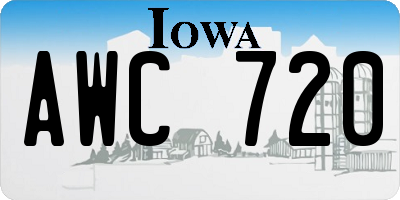 IA license plate AWC720
