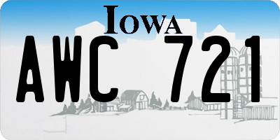 IA license plate AWC721