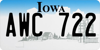 IA license plate AWC722