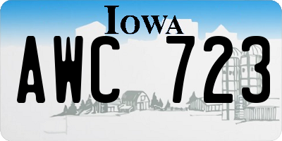 IA license plate AWC723