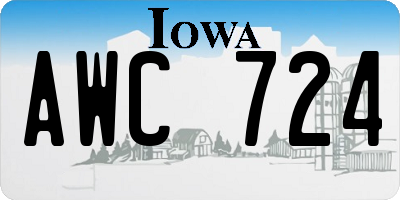 IA license plate AWC724