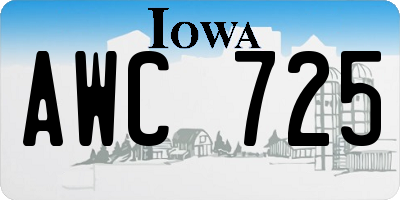 IA license plate AWC725
