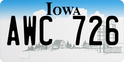 IA license plate AWC726