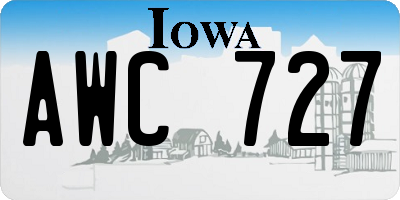 IA license plate AWC727