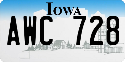IA license plate AWC728