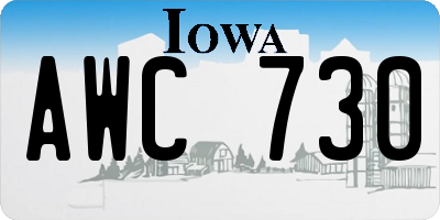 IA license plate AWC730