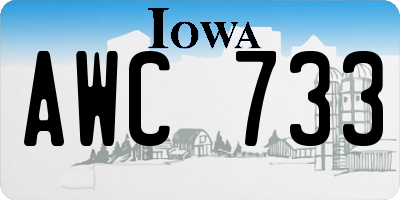 IA license plate AWC733