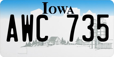 IA license plate AWC735