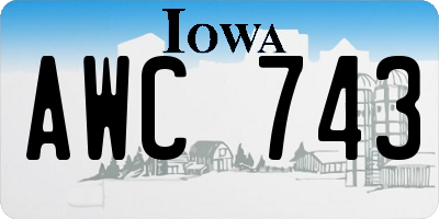 IA license plate AWC743