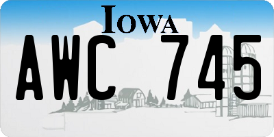 IA license plate AWC745