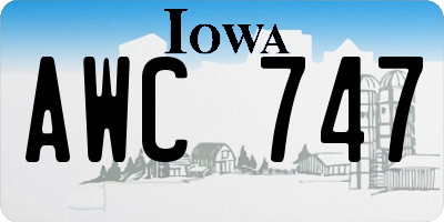 IA license plate AWC747