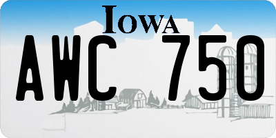 IA license plate AWC750