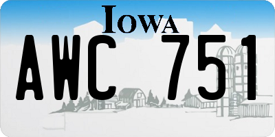 IA license plate AWC751