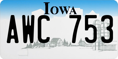 IA license plate AWC753