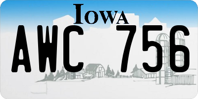 IA license plate AWC756