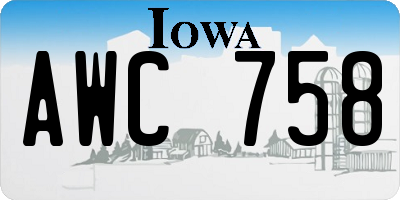 IA license plate AWC758