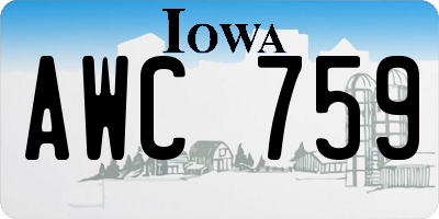 IA license plate AWC759