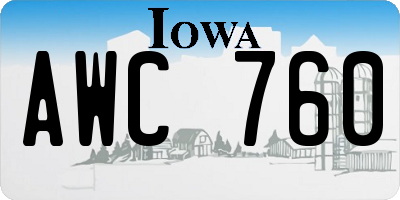 IA license plate AWC760