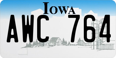 IA license plate AWC764