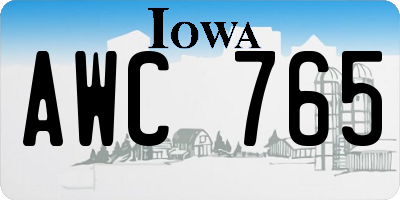 IA license plate AWC765