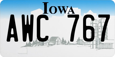 IA license plate AWC767