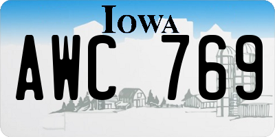 IA license plate AWC769