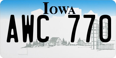 IA license plate AWC770