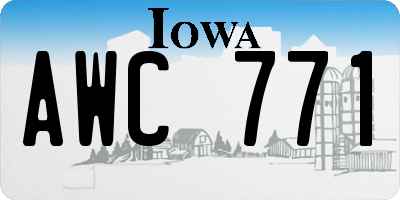 IA license plate AWC771