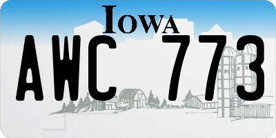 IA license plate AWC773