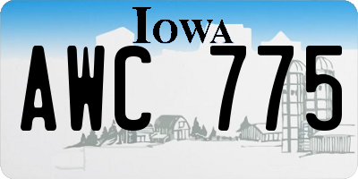 IA license plate AWC775